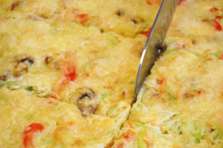 Gemüse-Zucchini-Pizza: Ich bereite sie zum Abendessen zu, sie hat nur 150 kcal