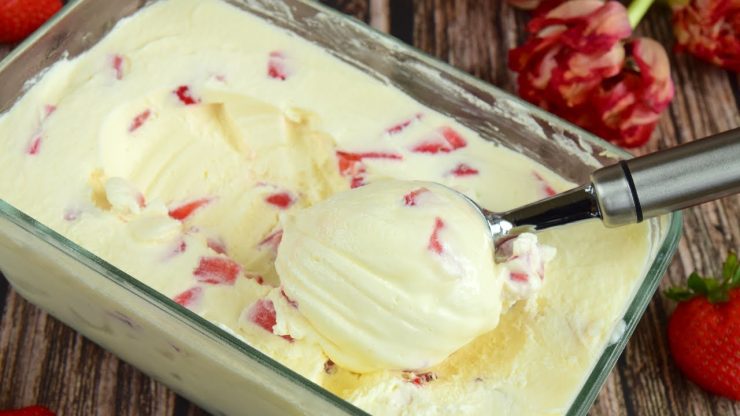 Erdbeereis: Ich brauche nur 3 Zutaten! Keine Gelatine. Es ist köstlich