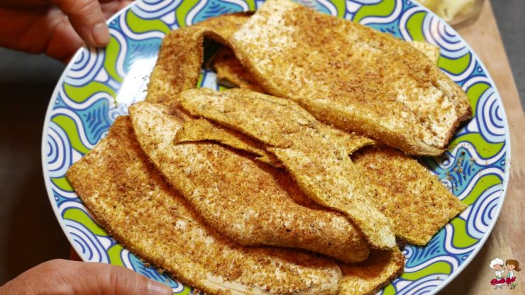 Leicht panierte Auberginen: keine Eier und kein Braten! Weniger als 40 kca