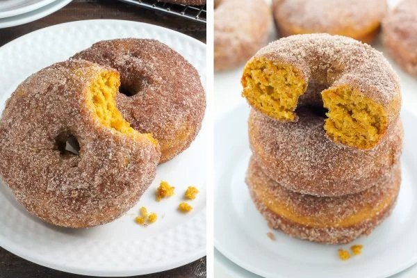 Gebackene Kürbis-Donuts: sehr weich, lecker und in nur 12 Minuten fertig