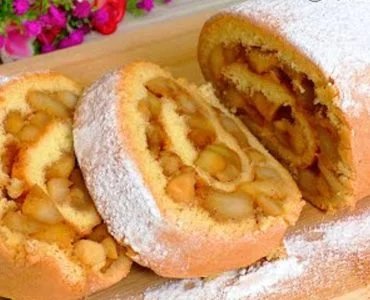 Apfel-Biskuitrolle: ein unwiderstehlicher und leichter Genuss!